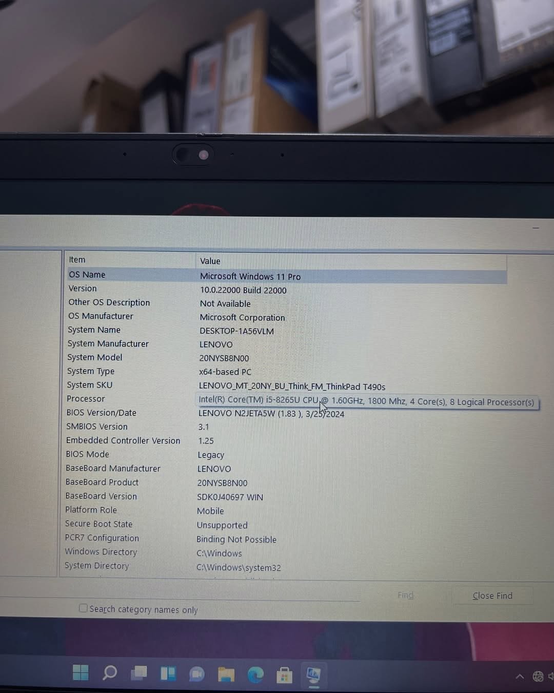 JKoss LENOVO thinkpad T490s i5 8th gen – Image 3